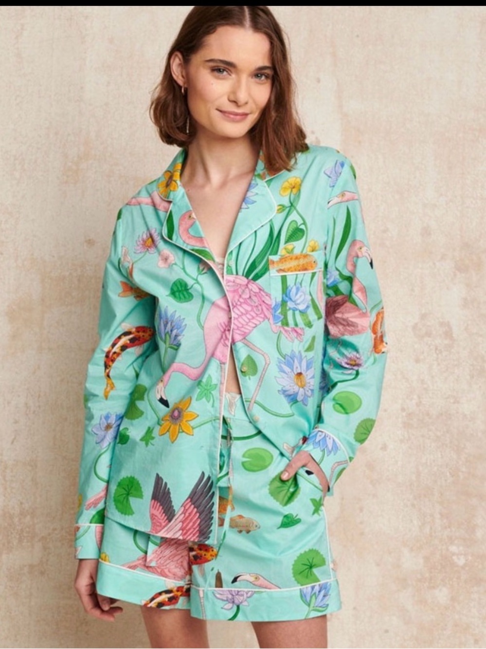 Karen Mabon Tropical Flamingo Women's Pajama Set-NWT
